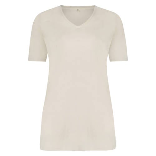 Plus Basics travelstof top ecru afbeelding