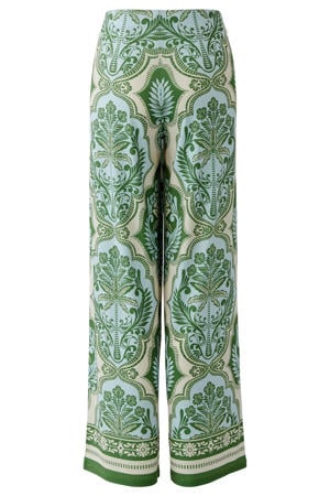 wide leg regular waist broek groen