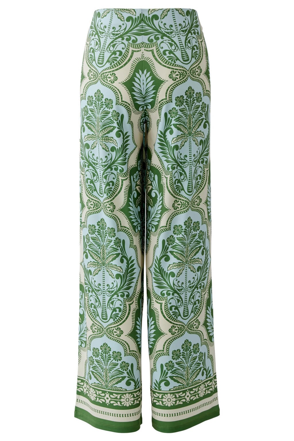 Groen, blauw en beige dames Miss Lagotte wide leg regular waist broek