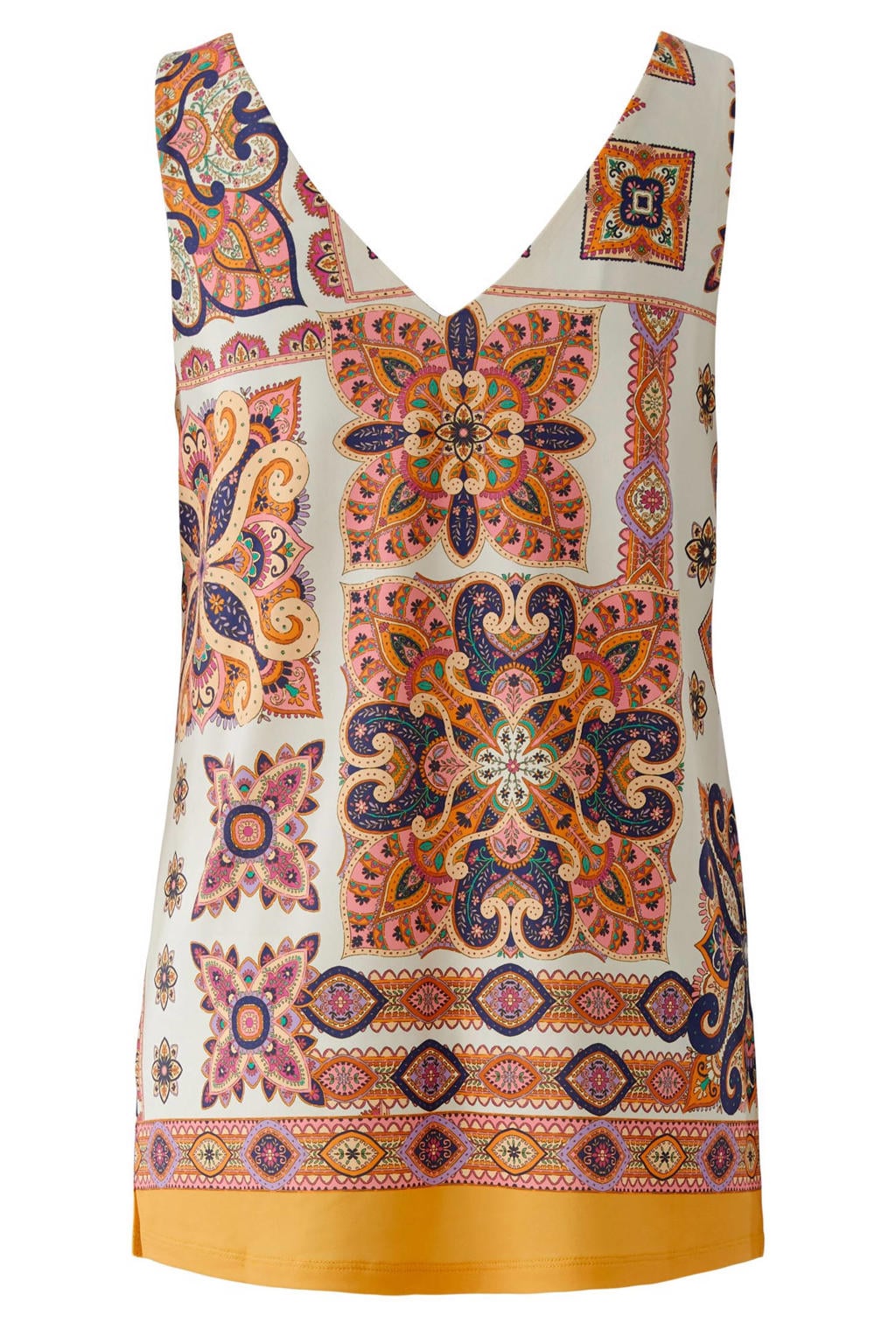 Multikleurige dames Miss Lagotte top van polyester met V-hals