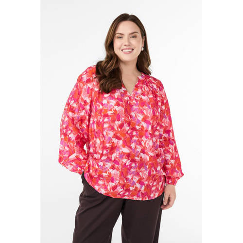 Zizzi gebloemde top roze afbeelding