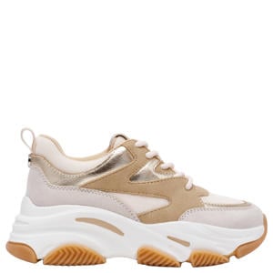 Progressive chunky leren sneakers beige/goud