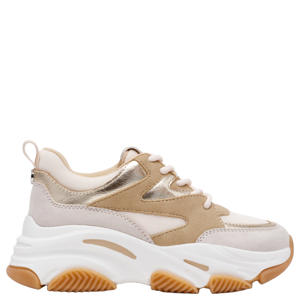 Progressive chunky leren sneakers beige/goud