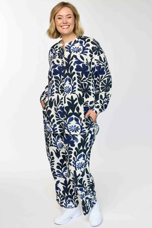gebloemde blouse blauw