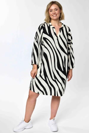 blousejurk met zebraprint zwart
