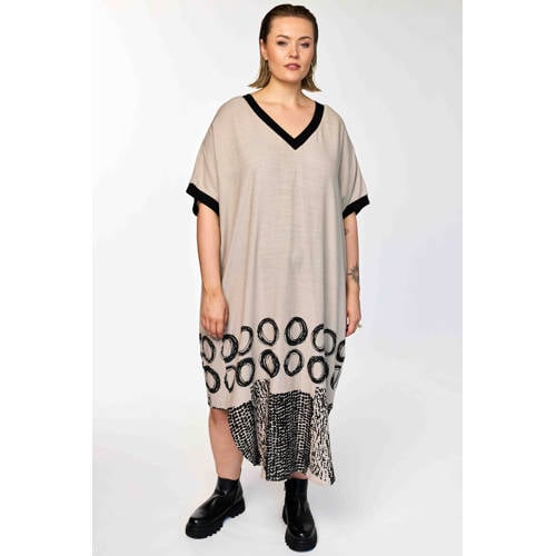 Gozzip maxi jurk beige afbeelding