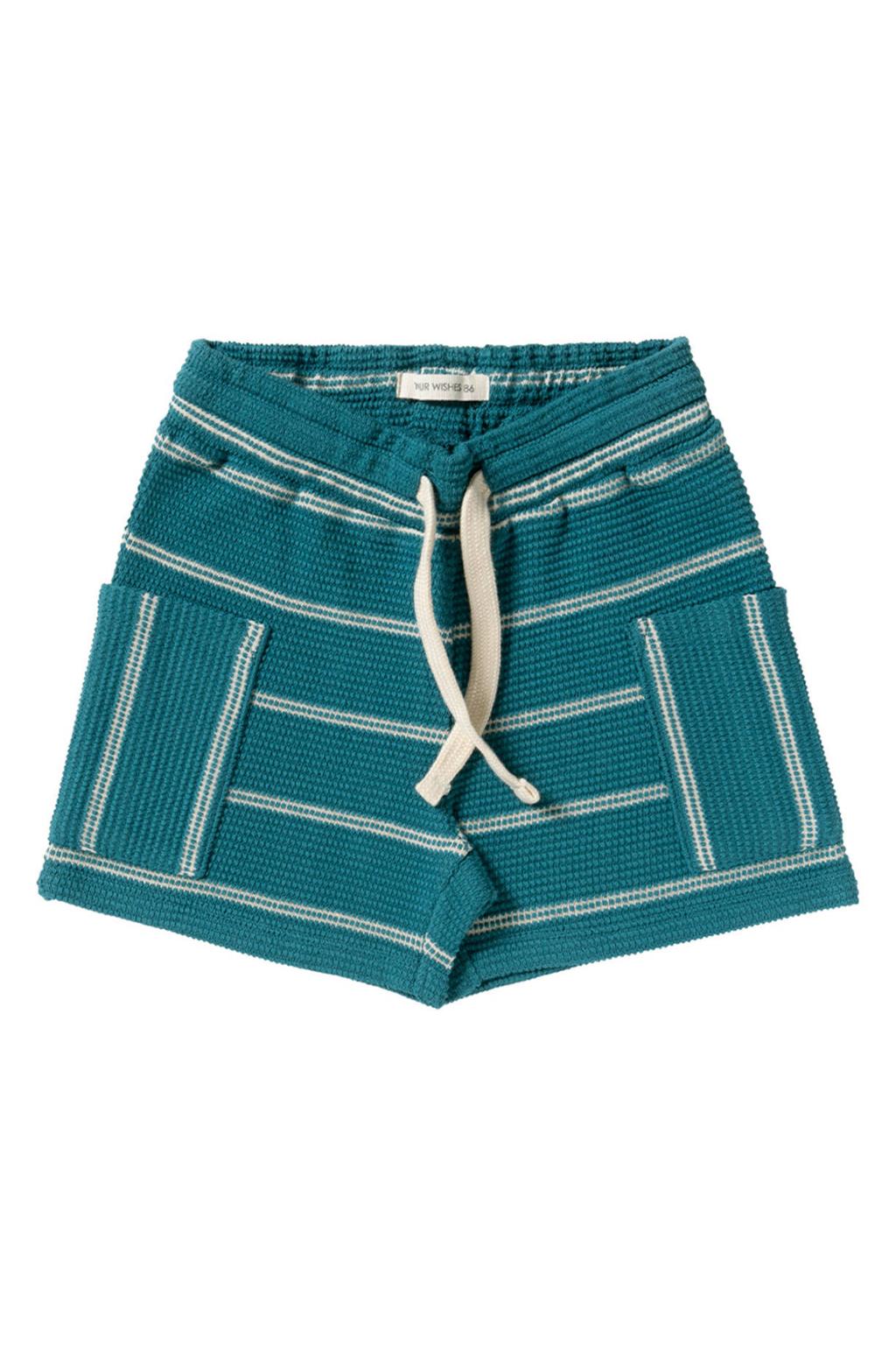 Groen en mintgroene jongens Your Wishes regular waist gestreepte casual short van katoen