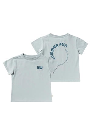 T-shirt met backprint grijsblauw