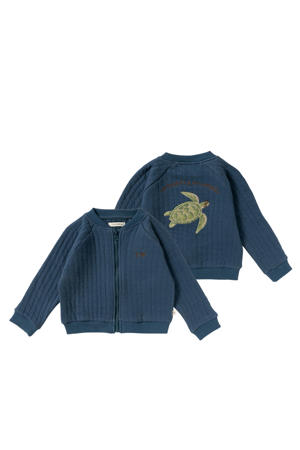 bomberjack met backprint blauw