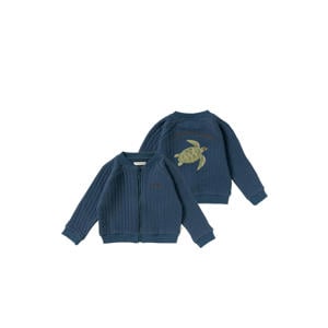 bomberjack met backprint blauw