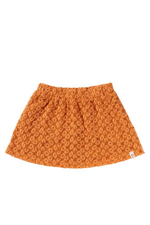 gebloemde A-lijn rok oranje