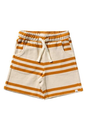 regular waist gestreepte casual short bruin