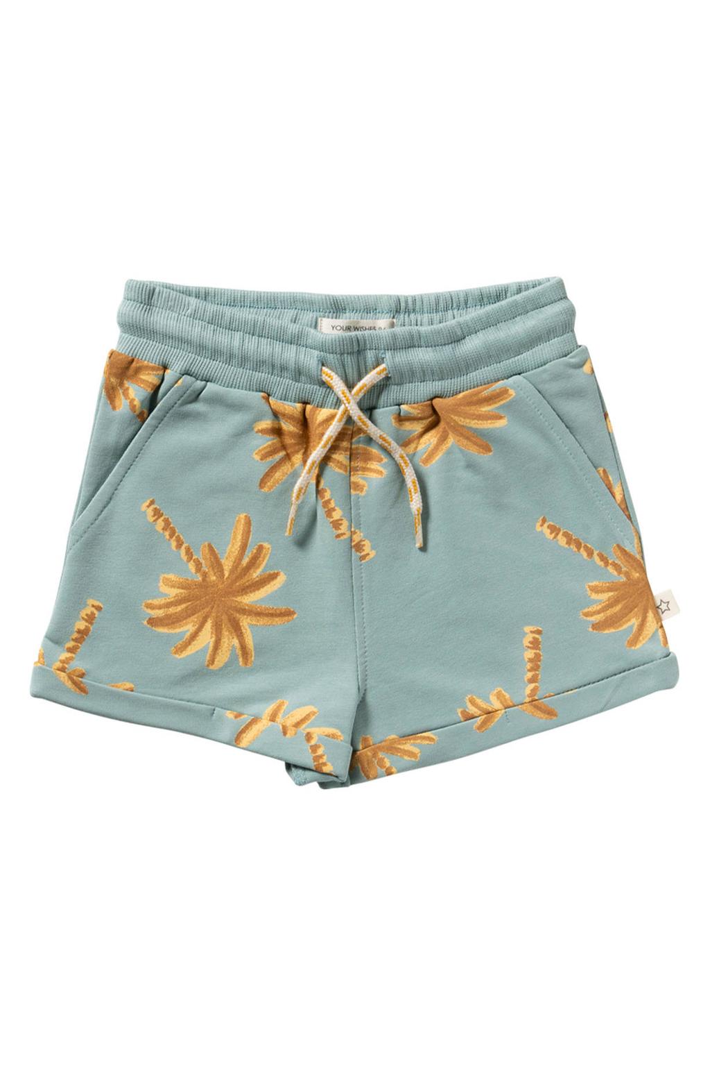 Blauw en bruine jongens Your Wishes regular waist sweatshort van stretchkatoen
