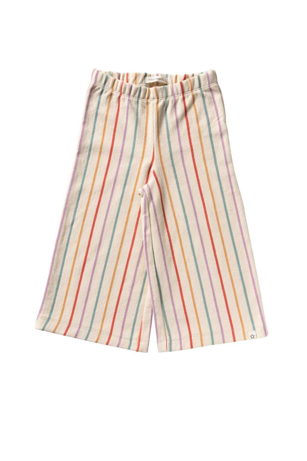 Rood en gele meisjes Your Wishes wide leg regular waist gestreepte casual broek van katoen