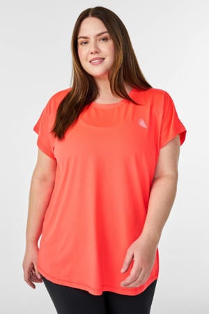 Plus Size sport T-shirt koraalrood