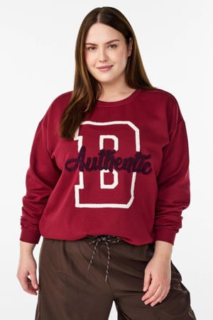 Plus Size sportsweater CANNIE rood