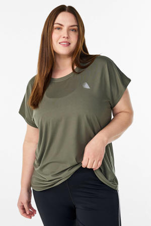 Plus Size sport T-shirt Olijfgroen