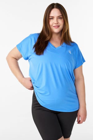 Plus Size sport T-shirt lichtblauw