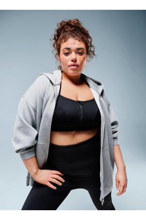 Plus Size sportvest lichtgrijs