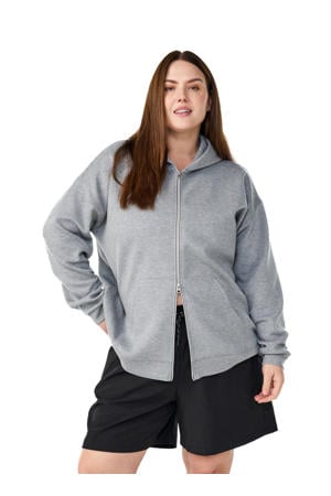 Plus Size sportvest lichtgrijs