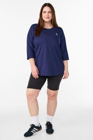 Plus Size sport T-shirt donkerblauw