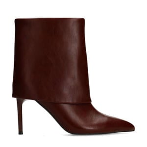 enkellaarzen met flap bordeaux