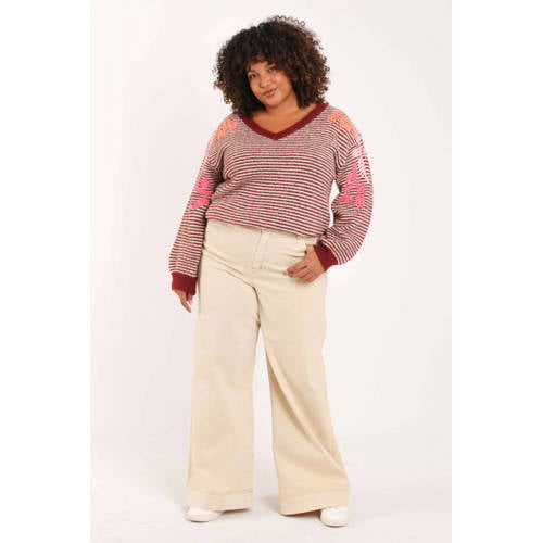 Paprika wide leg jeans ecru afbeelding