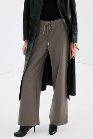 regular waist broek taupe