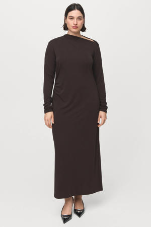 maxi jurk donkerbruin