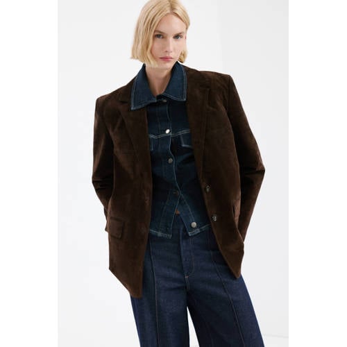 Mango wide leg jeans dark blue denim afbeelding