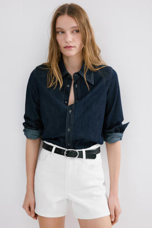high waist denim short wit