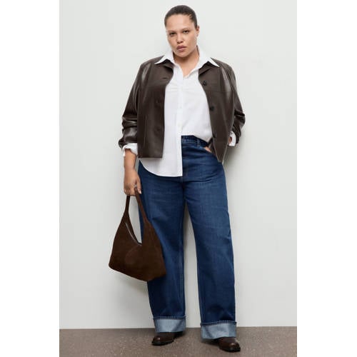 Mango barrel jeans medium blue denim afbeelding
