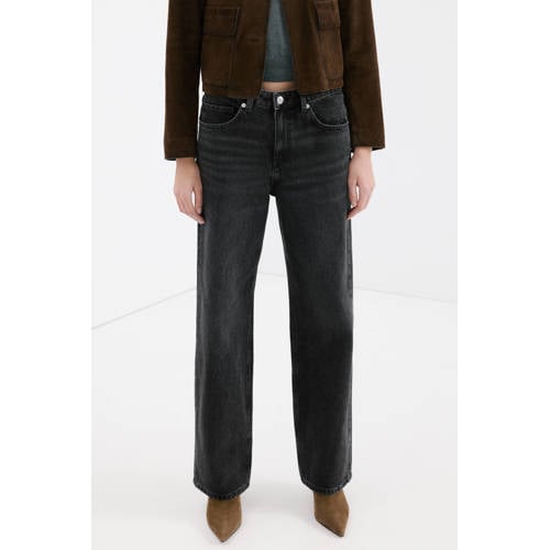 Mango straight leg jeans grey denim afbeelding
