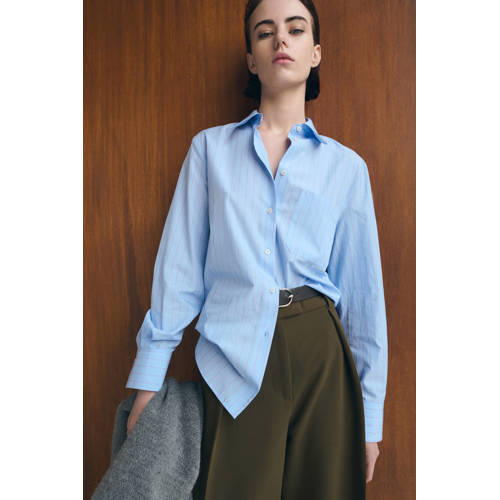 Mango gestreepte blouse blauw afbeelding