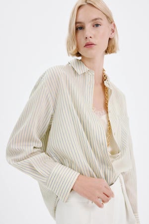gestreepte blouse lichtgeel