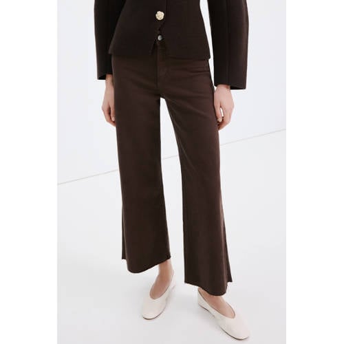 Mango straight leg jeans donkerbruin afbeelding