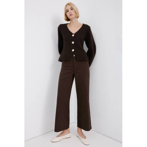 Mango straight leg jeans donkerbruin afbeelding