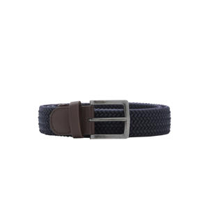 gevlochten riem blauw/bruin