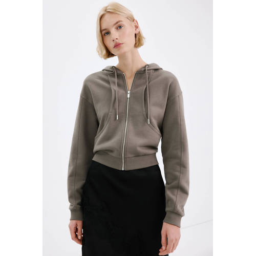 Mango sweatvest grijsbruin afbeelding