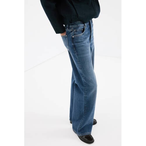 Mango low waist baggy jeans baggy jeans medium blue denim afbeelding