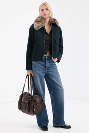 low waist baggy jeans medium blue denim
