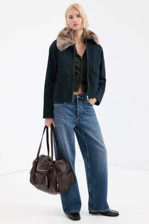 low waist baggy jeans medium blue denim