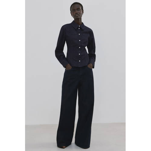 Mango denim blouse dark blue denim afbeelding