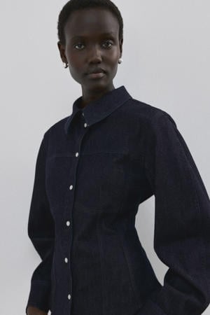 denim blouse dark blue denim