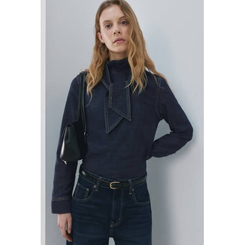Mango denim top dark blue denim afbeelding