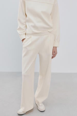 wide leg regular waist broek ecru