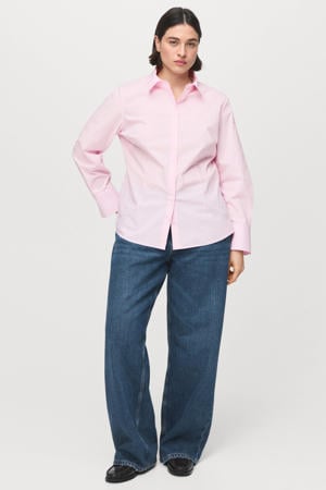 low waist straight leg jeans medium blue denim