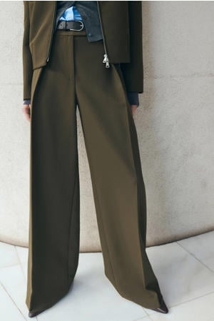 regular waist pantalon kaki