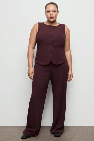 straight regular waist broek donkerrood