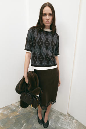 geruit pullover grijs